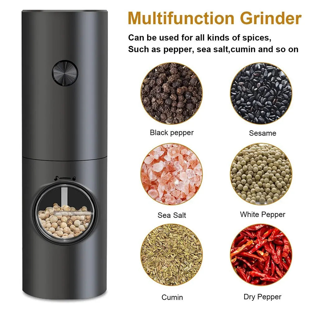Automatic Salt Pepper Grinder Set, Adjustable Coarse Mill