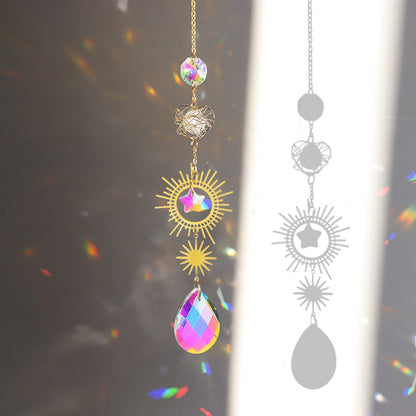 Beautiful Crystal Wind Chime Sun Catcher Moon Decor