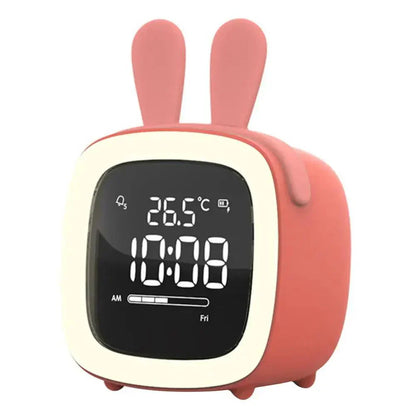 Colorful Bunny LED Clock with Nightlight for Kids Bedrooms
