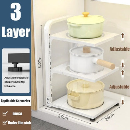 Space Saving Collapsible Tiered Corner Shelf