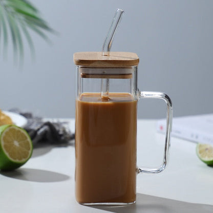 Big Capacity Square Mug with Sipping Straw - Befez