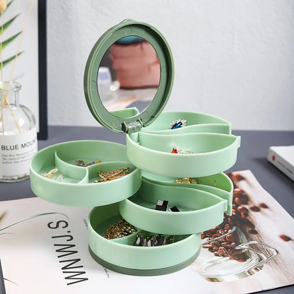 Spinning 3-Tier Jewelry Box Storage Organizer