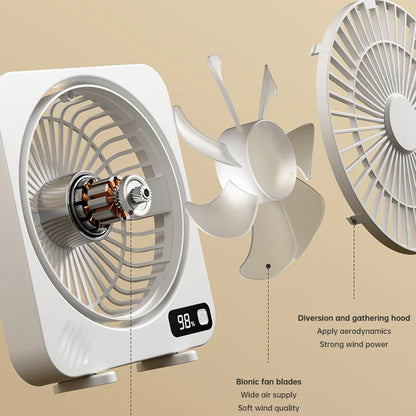 Compact USB Office Fan with 5-Speed Digital Control