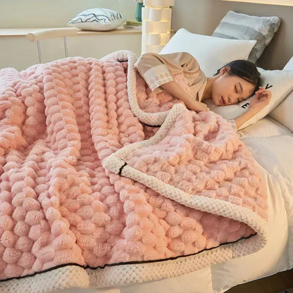 Soft Fuzzy Velour Blanket for Bed and Sofa