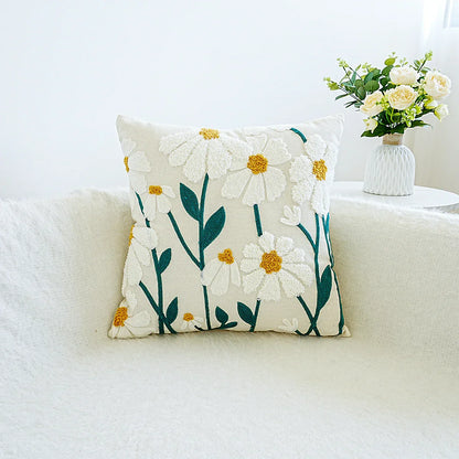 Soft Floral Sofa Cushion with Beautiful Embroidery