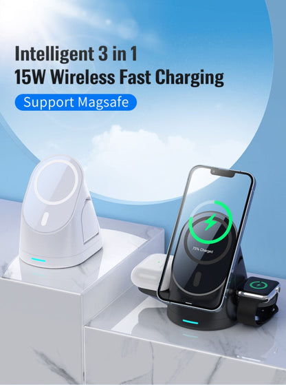 Compact 3in1 Wireless Charging Station Dock