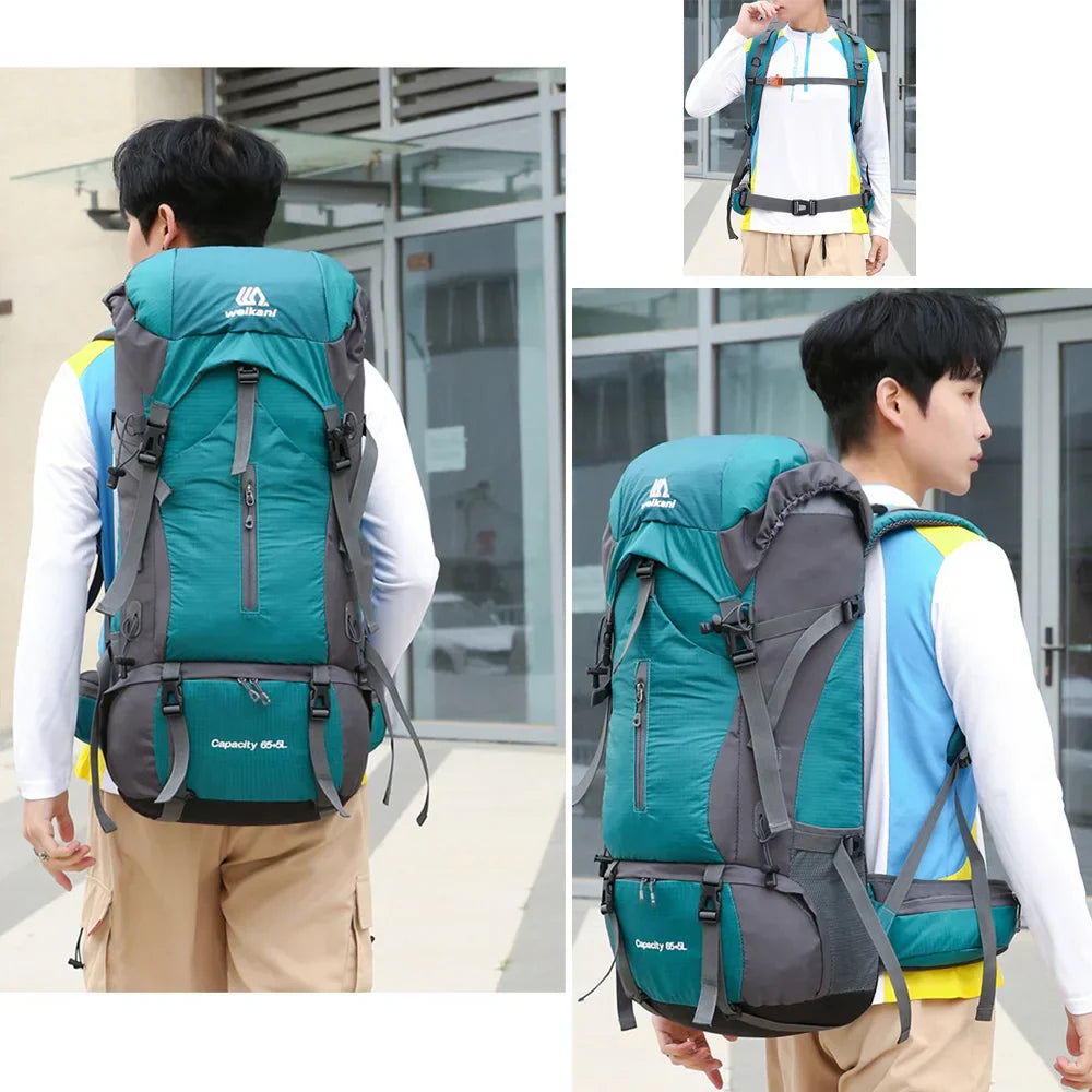 Durable 70L Hiking Backpack with Rain Cover