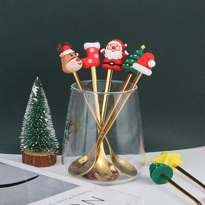 Holiday Christmas Spoon Set for Festive Dining