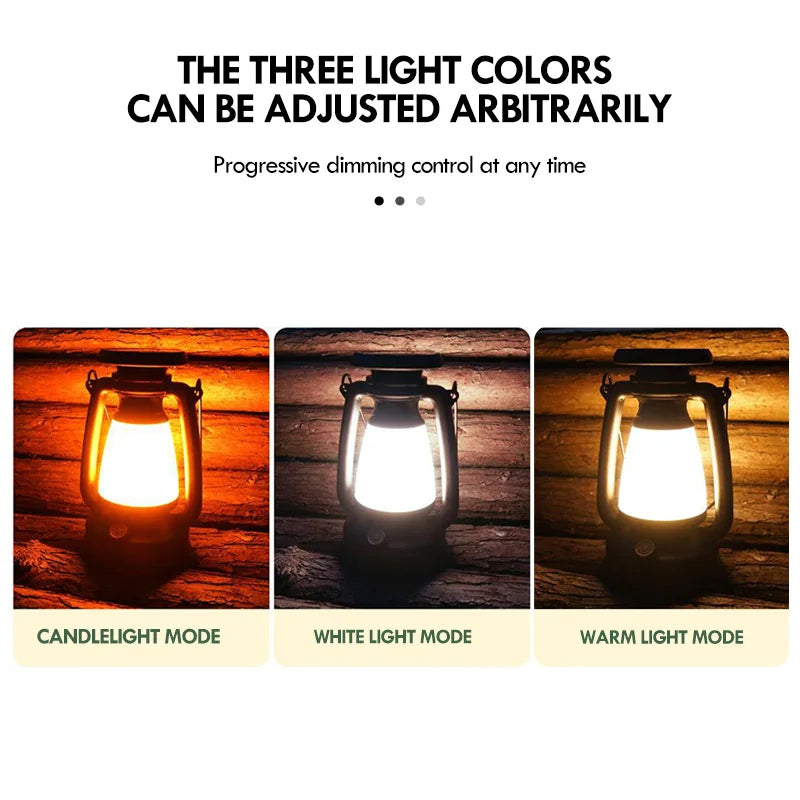 Vintage Style LED Lantern Table Light with Remote