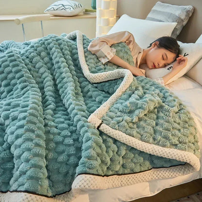 Soft Fuzzy Velour Blanket for Bed and Sofa