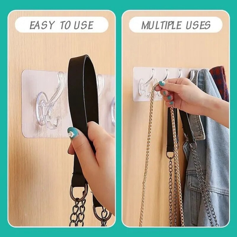 Clear Acrylic Easy Wall Hooks