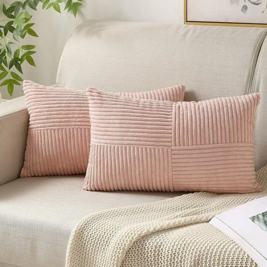 Soft Corduroy Striped Pillow Covers Set - Befez