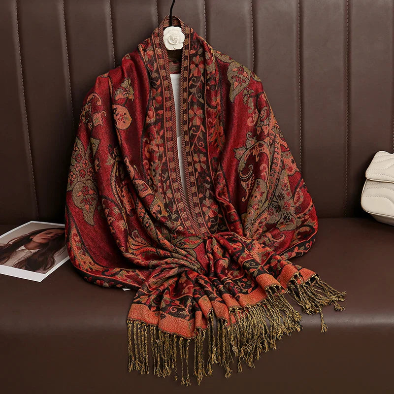 Soft Cashmere Women's Scarf Luxury Warm Print