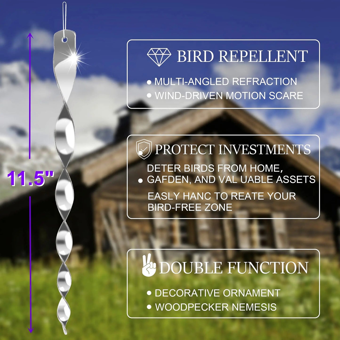 Garden Bird Repellent Spinner Set 12 Piece Pack