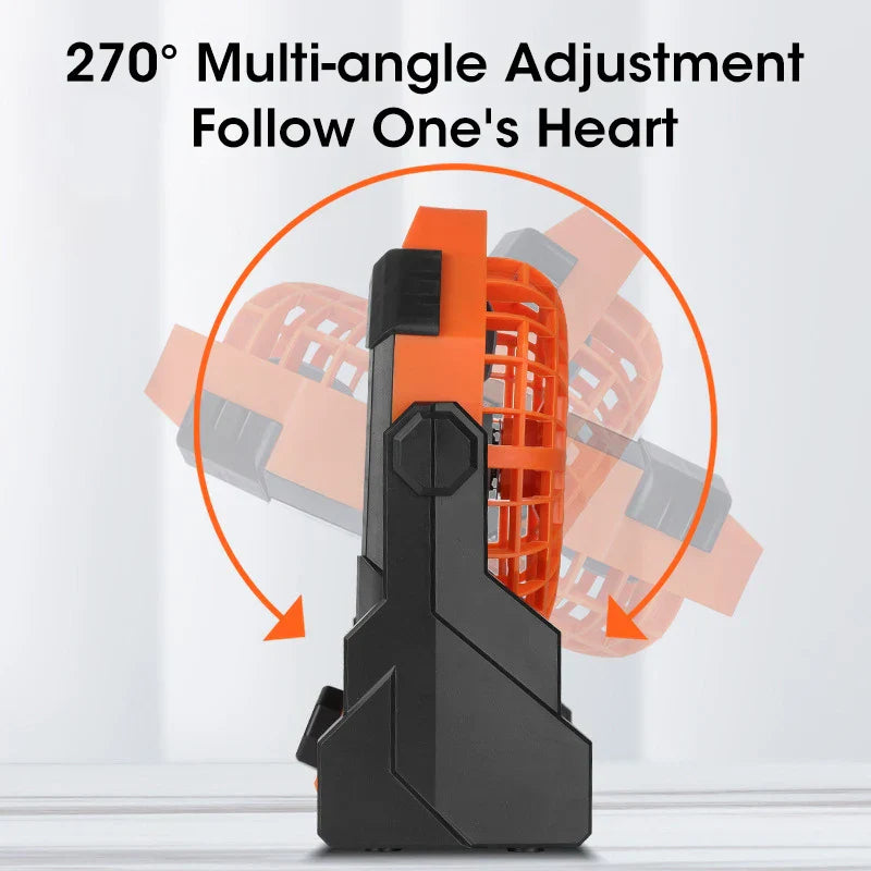 Portable Outdoor Fan with LED Light & USB Charging