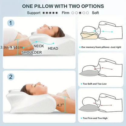 Contoured Butterfly Pillow with Support for Side Sleepers