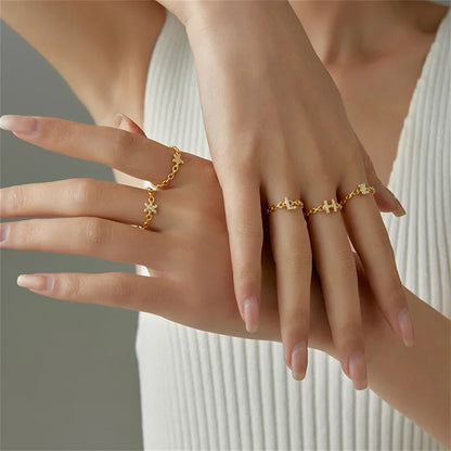 Delicate Diamond Initial Letter Ring