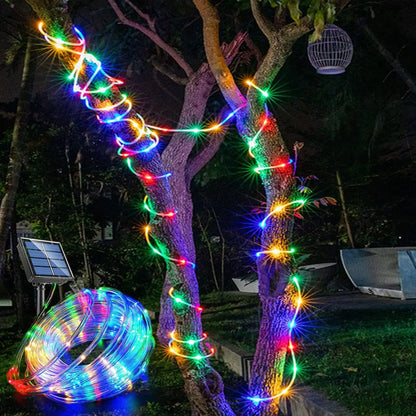 Solar Powered Outdoor String Lights Waterproof 8 Modes