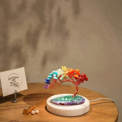 Small Crystal Feng Shui Tree with Agate Base