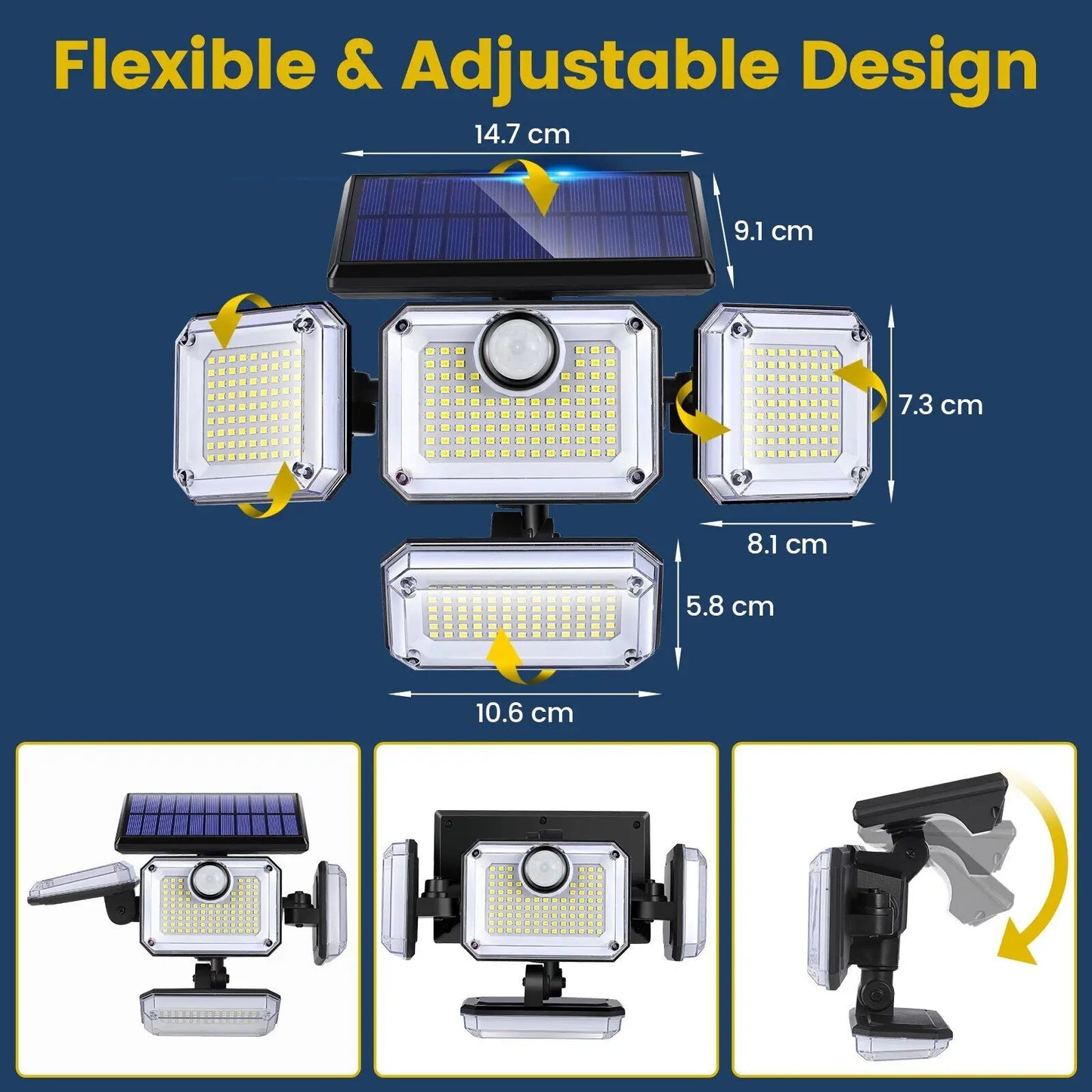 Bright Solar Powered Motion Sensor Outdoor Light