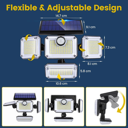 Bright Solar Powered Motion Sensor Outdoor Light