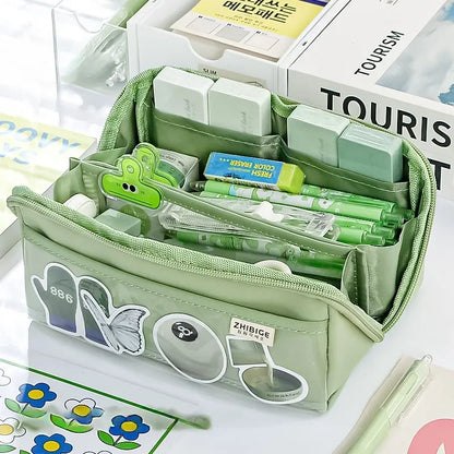 Clear Pencil Case with 10 Compartments & Large Storage