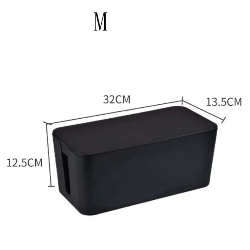 Cable Management Box with Lid and Socket Organizer