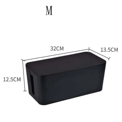 Cable Management Box with Lid and Socket Organizer