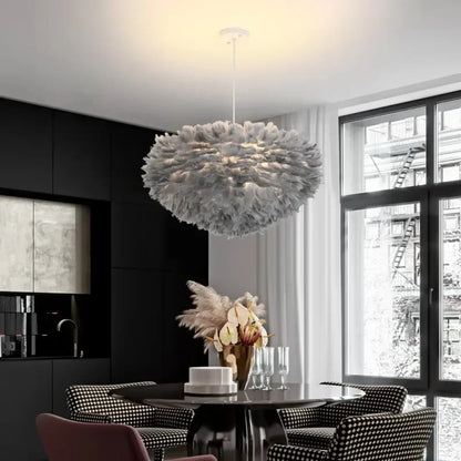 Simple Nordic Feather Drop Light with LED