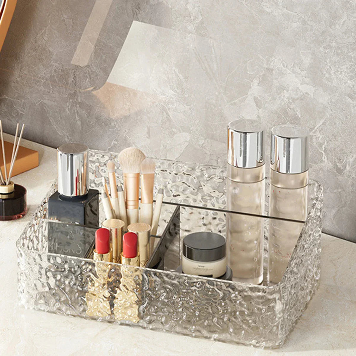 Spacious Makeup Storage Case Water Wave Pattern