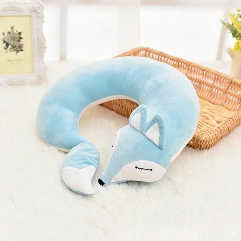 Comfy Travel Fox Neck Pillow for Kids & Adults