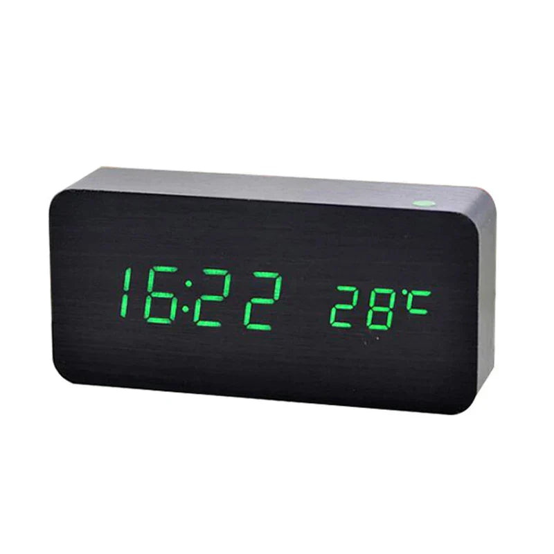 Rustic Wooden LED Desk Clock