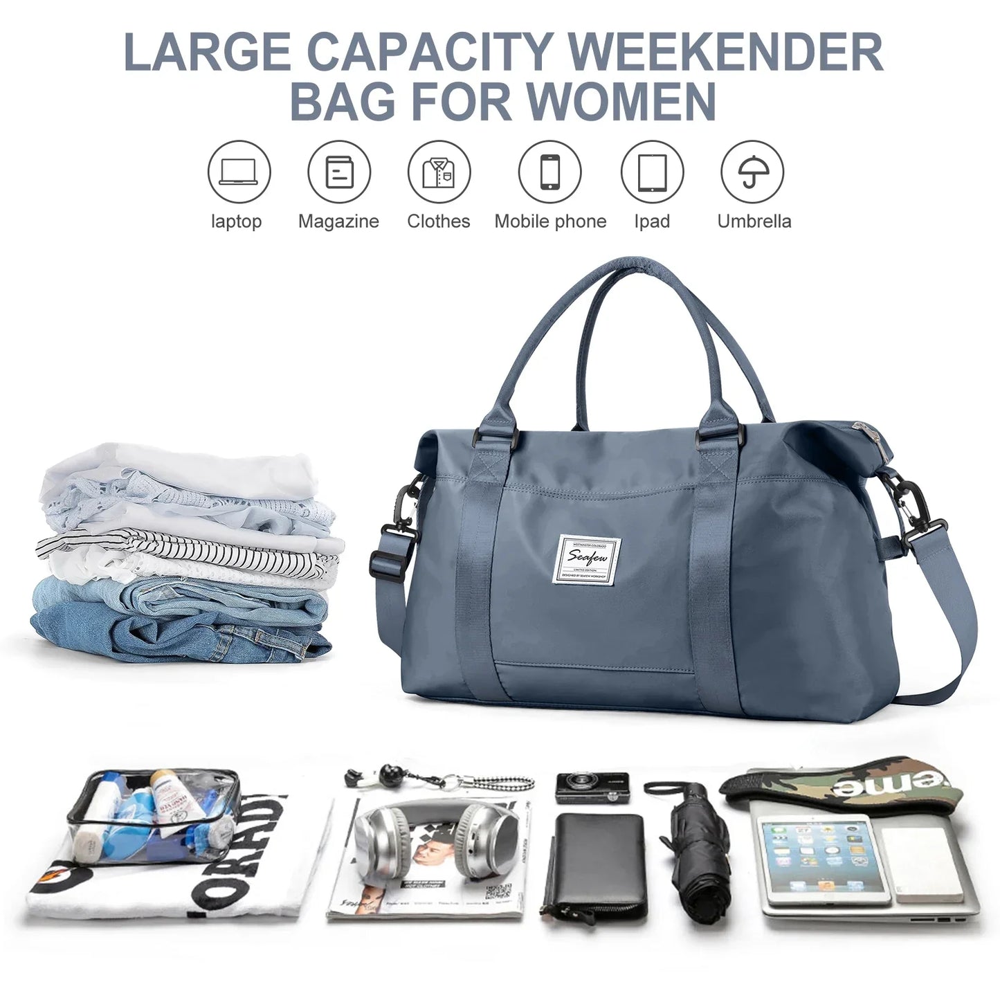 Spacious 40L Carry On Luggage Bag for Short Getaways
