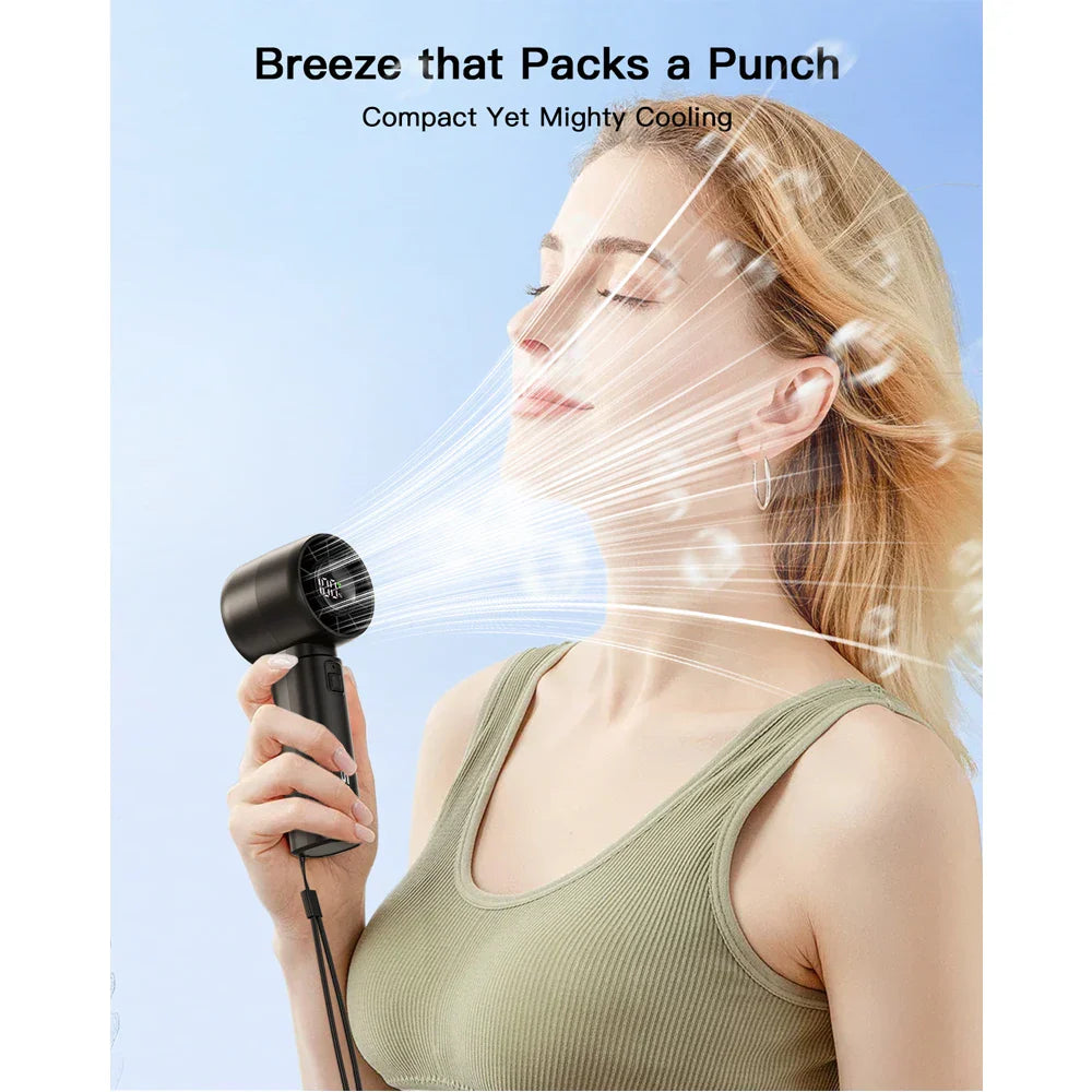 Portable Mini Handheld Fan with LED Screen