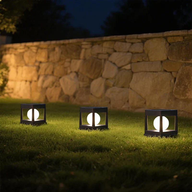 Outdoor Solar Powered Garden Lamp Duo Light