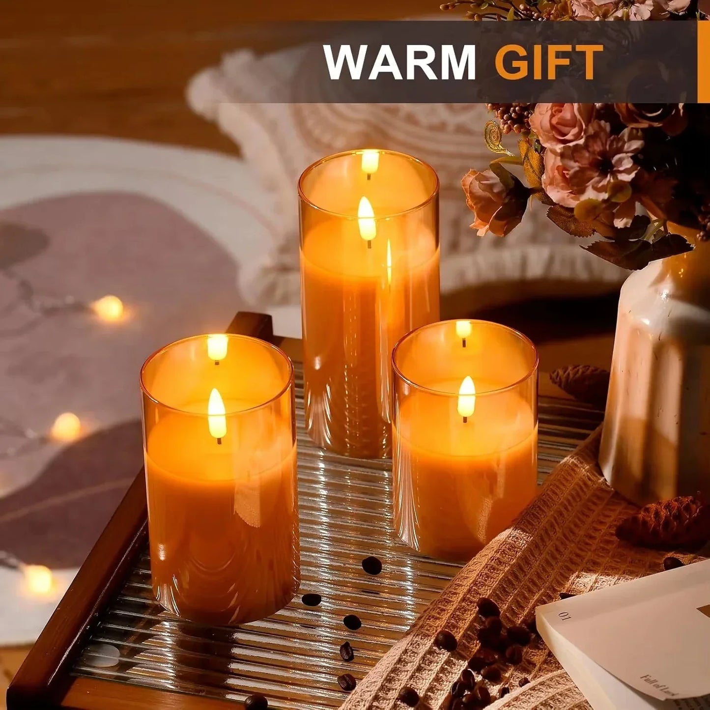 Warm LED Candle Set with Remote and Timer
