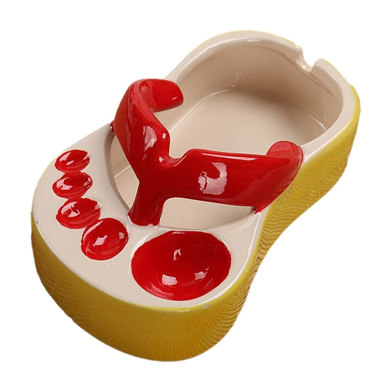 Colorful Ceramic Flip Flop Shaped Serving Dish