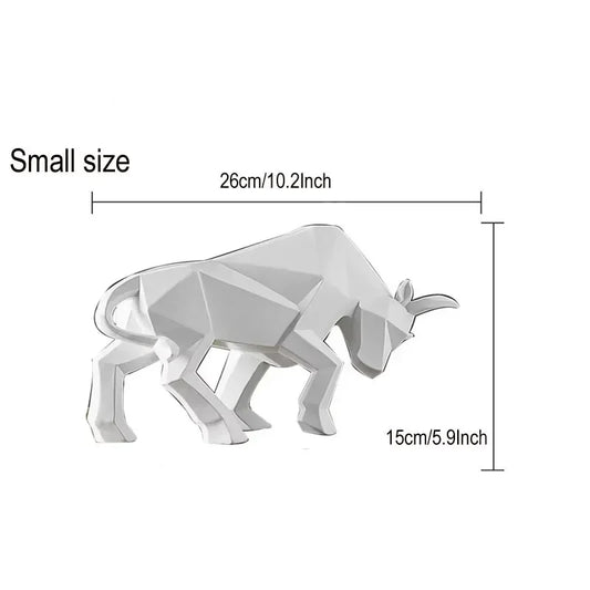 Stylish Bull Figurine Modern Resin Decor 35cm - Befez