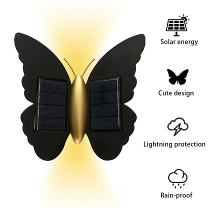 Solar Powered Butterfly Wall Lamp with Motion Sensor