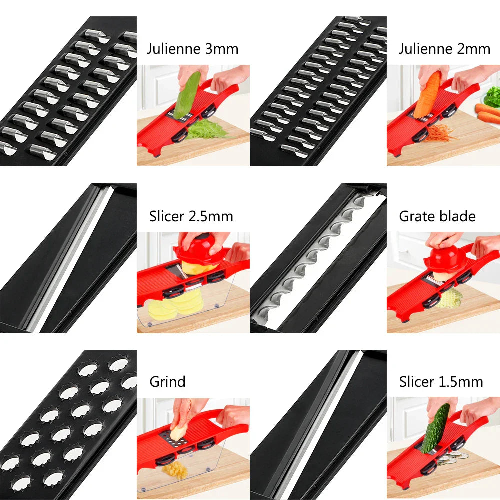Easy Veggie Chopper 9-Piece Set with Safety Guard