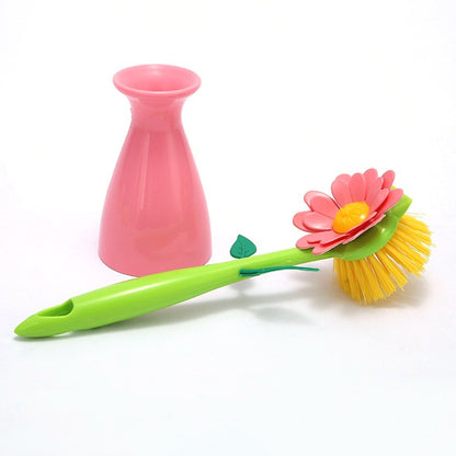 Soft Floral Planter Cleaning Brush