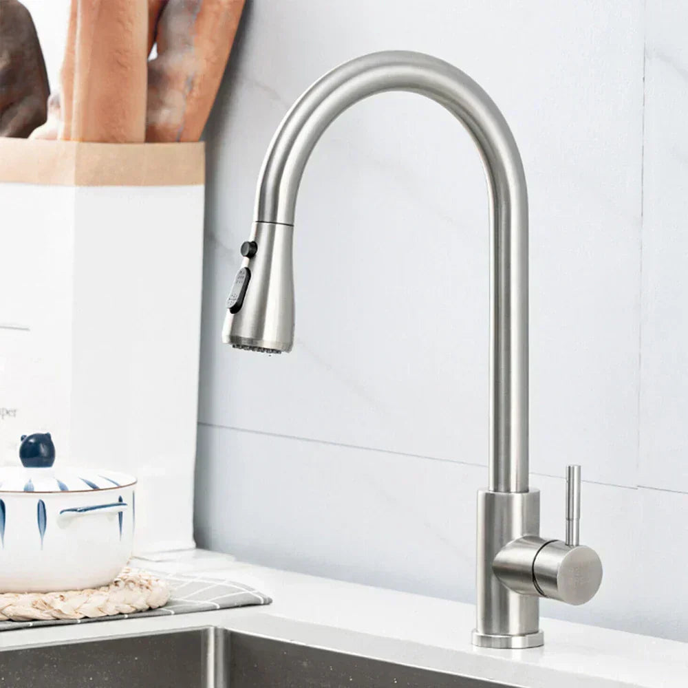 Sleek Pull-Down Kitchen Faucet for Contemporary Homes