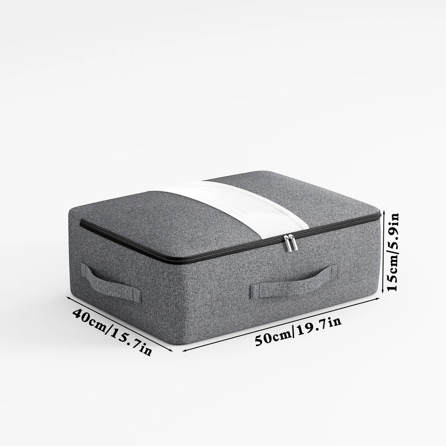 Large Foldable Storage Bag with Zipper and Window Gray - Befez