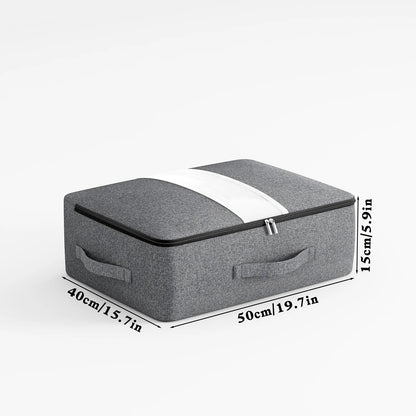 Large Foldable Storage Bag with Zipper and Window Gray - Befez