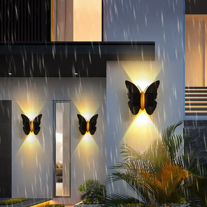 Solar Powered Butterfly Wall Lamp with Motion Sensor