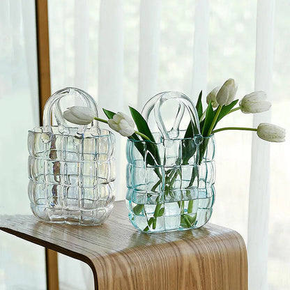 Clear Round Glass Flower Vase