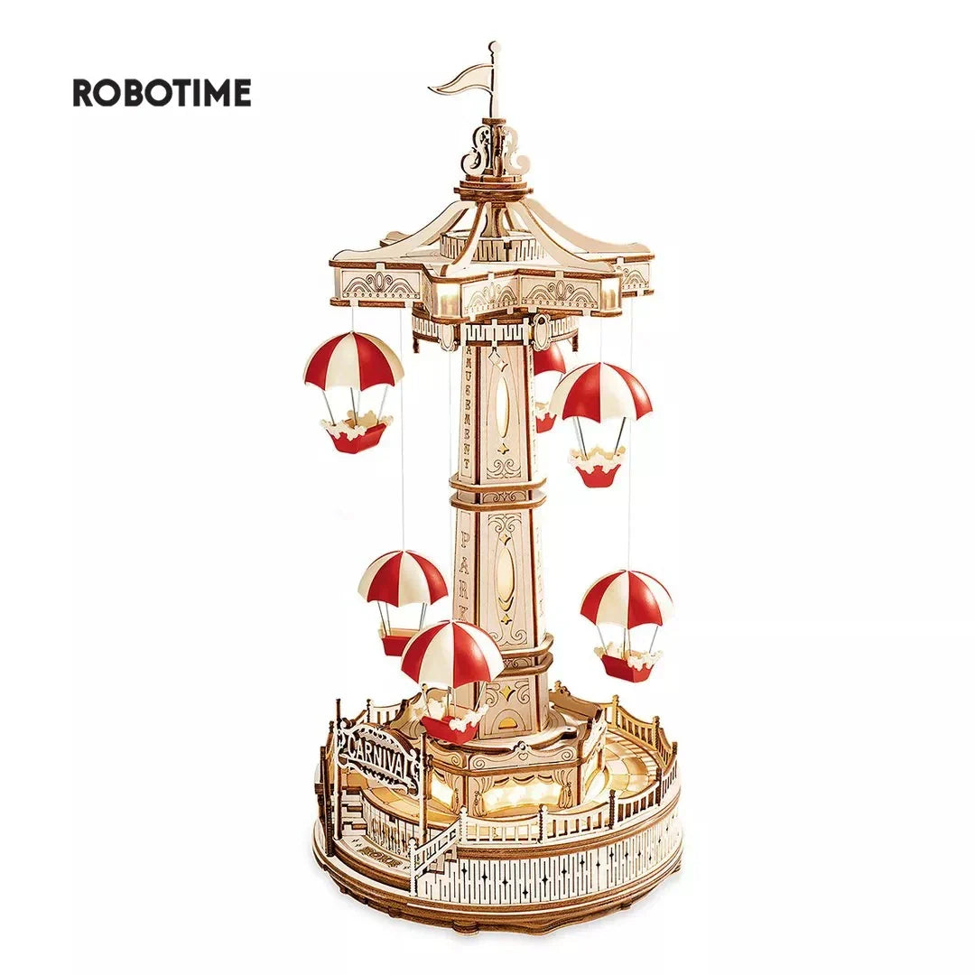 Colorful 3D Music Box Puzzle with Lights and Motion