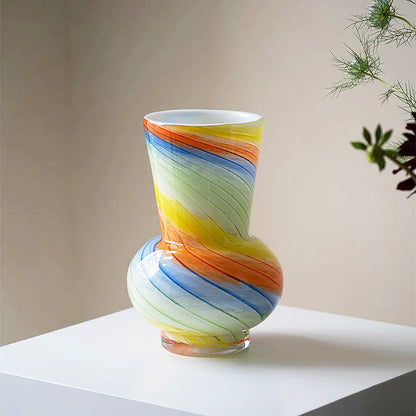 Colorful Round Glass Vase