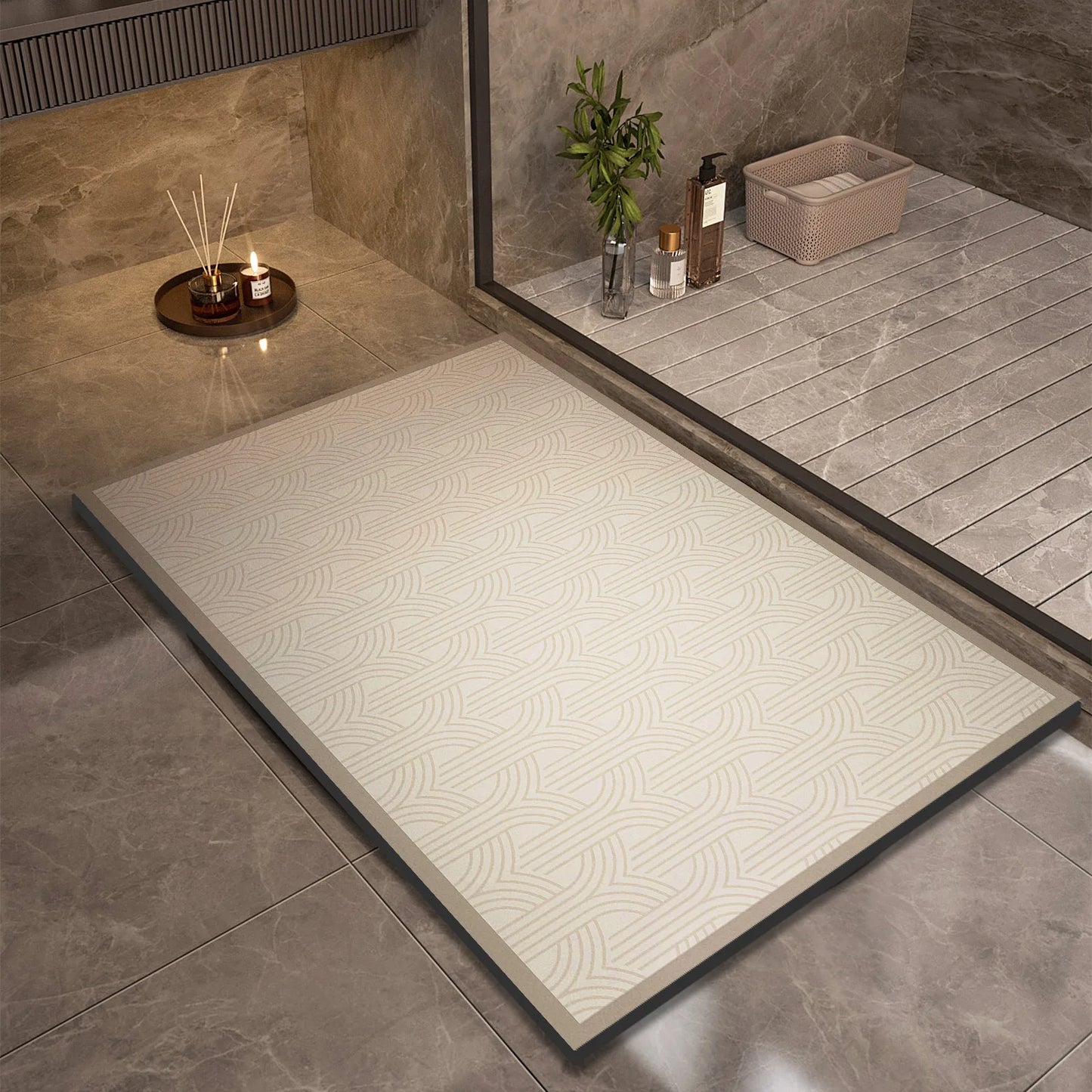 Soft Grip Bathroom Mat Fast Dry Shower Floor Rug