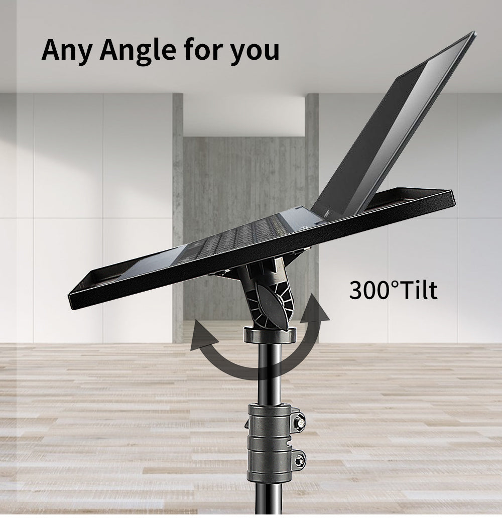 Portable Folding Laptop Desk with Wheels and Dual Trays